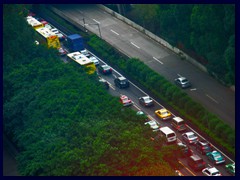 Traffic jam at Zhongshan Road, seen from our hotel.